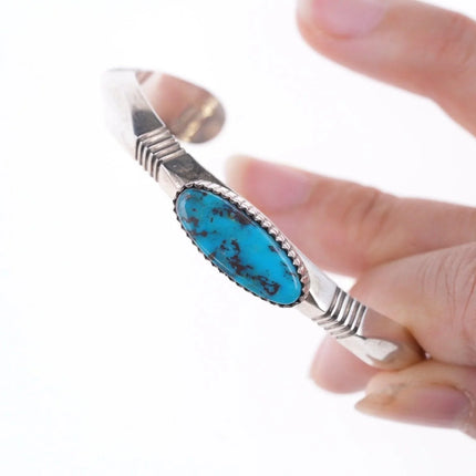 6.25" Will Denetdale Navajo sterling and turquoise bracelet - Estate Fresh Austin