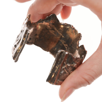 6.25" William & Shellie New York Modernist sterling/22k Amethyst and Garnet cuff bracelet - Estate Fresh Austin