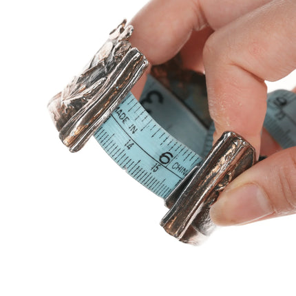 6.25" William & Shellie New York Modernist sterling/22k Amethyst and Garnet cuff bracelet - Estate Fresh Austin