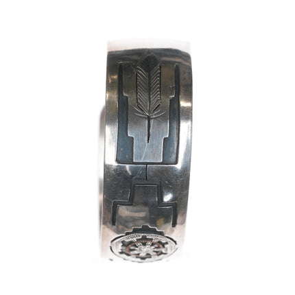 6.25" Willie Yazzie, Sr. (Navajo), 1928-1999 silver/copper overlay cuff bracelet - Estate Fresh Austin