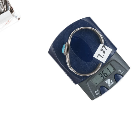 6.25" Wilson Begay Navajo turquoise silver cast cuff bracelet - Estate Fresh Austin