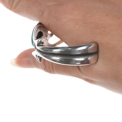 6.25" Wilson Begay Navajo turquoise silver cast cuff bracelet - Estate Fresh Austin