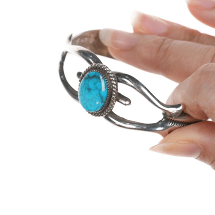 6.25" Wilson Begay Navajo turquoise silver cast cuff bracelet - Estate Fresh Austin