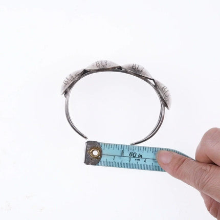 6.5" 1925-1929 Standing Liberty American Quarter Navajo Sterling cuff bracelet - Estate Fresh Austin