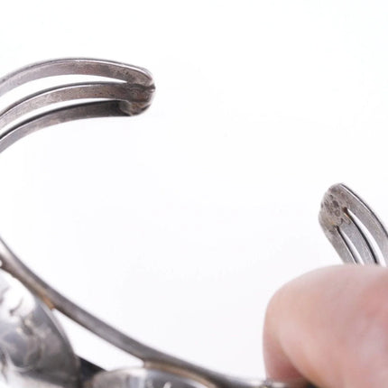 6.5" 1925-1929 Standing Liberty American Quarter Navajo Sterling cuff bracelet - Estate Fresh Austin