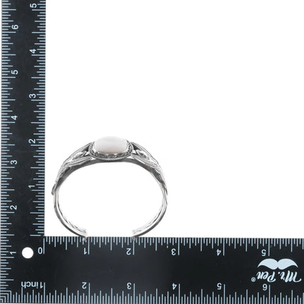 6.5" 1940's Native American silver and agate butterfly cuff bracelet - Estate Fresh Austin