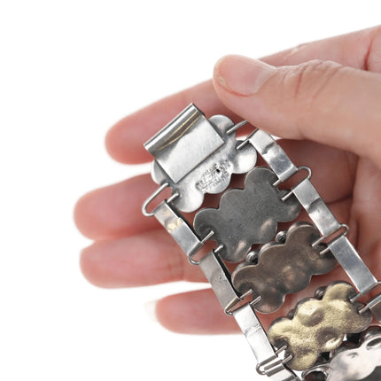 6.5" 1950's Carmen Beckmann Modernist sterling and amethyst bracelet - Estate Fresh Austin