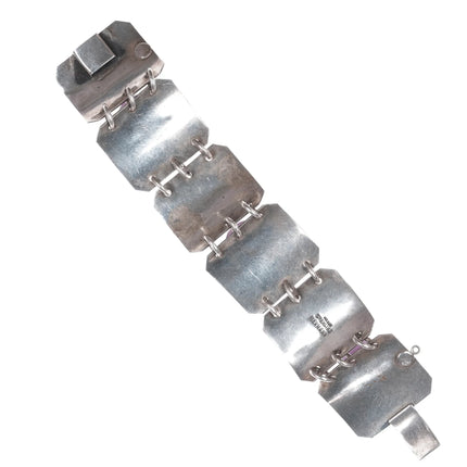 6.5" 1950's Carmen Beckmann Modernist sterling Frog carved amethyst bracelet - Estate Fresh Austin