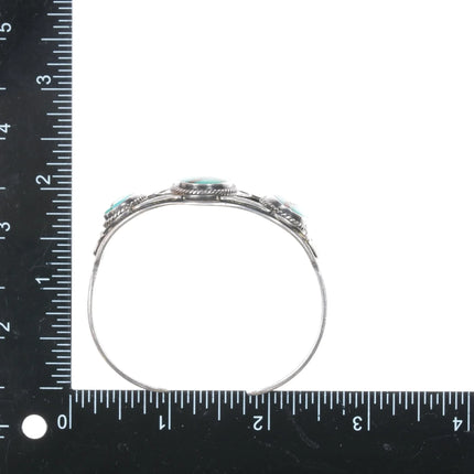 6.5" 1950's Luke Billy Yazzie Navajo silver cuff bracelet with nice turquoise - Estate Fresh Austin