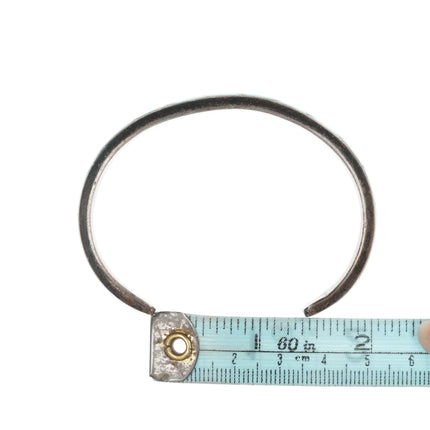 6.5" 1970's MKL Zuni Sterling and turquoise channel inlay cuff bracelet - Estate Fresh Austin