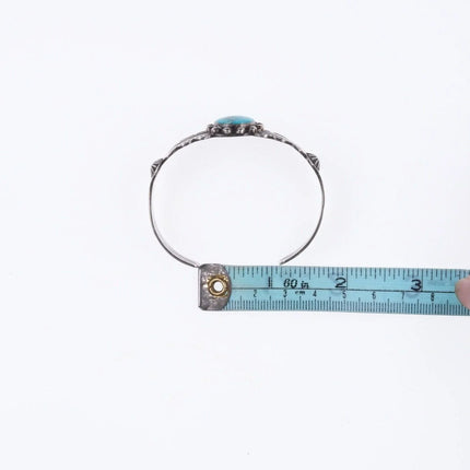 6.5" 30's-40's Fred Harvey Era sterling and turquoise bracelet - Estate Fresh Austin