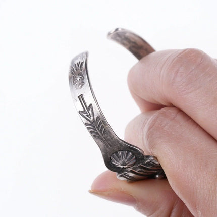 6.5" 30's-40's Fred Harvey Era sterling and turquoise bracelet - Estate Fresh Austin