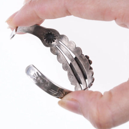 6.5" 30's-40's Fred Harvey Era sterling and turquoise bracelet - Estate Fresh Austin