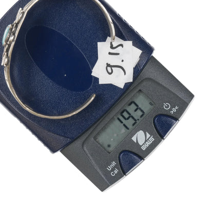 6.5" 30's-40's Navajo silver cuff bracelet with turquoise - Estate Fresh Austin