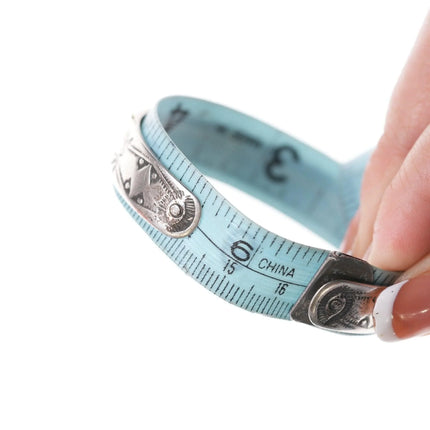 6.5" 30's Navajo stamped silver and turquoise bracelet - Estate Fresh Austin