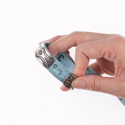 6.5" 40's-50's Navajo Stamped silver red jasper bracelet - Estate Fresh Austin