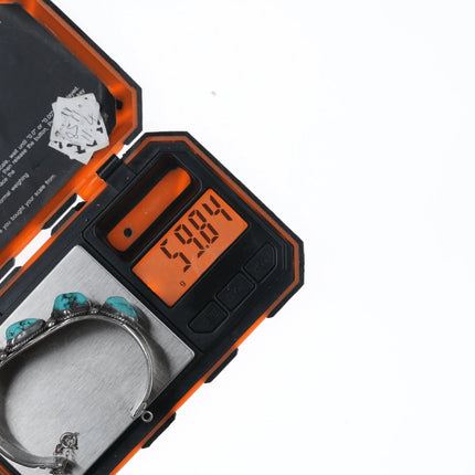 6.5" 50's-60's Navajo row cuff bracelet with hand stamped silver sides - Estate Fresh Austin