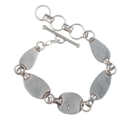 6.5"-8" TG Southwestern Sterling White Buffalo link bracelet - Estate Fresh Austin