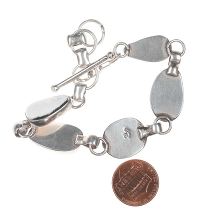 6.5"-8" TG Southwestern Sterling White Buffalo link bracelet - Estate Fresh Austin