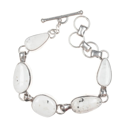 6.5"-8" TG Southwestern Sterling White Buffalo link bracelet - Estate Fresh Austin