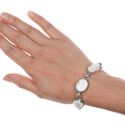 6.5"-8" TG Southwestern Sterling White Buffalo link bracelet - Estate Fresh Austin