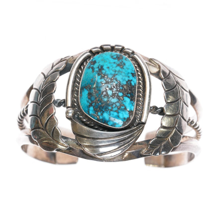 6.5" A Benally Navajo sterling and turquoise cuff bracelet - Estate Fresh Austin