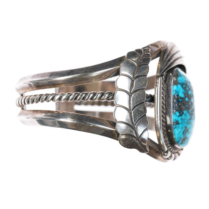 6.5" A Benally Navajo sterling and turquoise cuff bracelet - Estate Fresh Austin