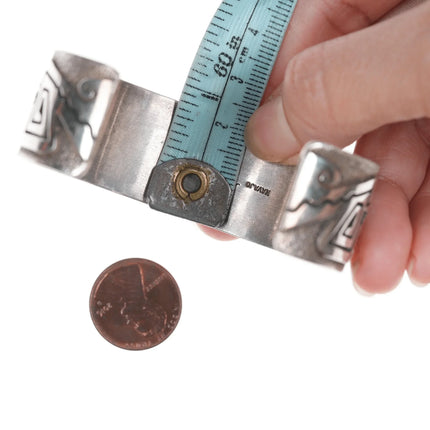 6.5" Abraham Begay Navajo Silver Sugilite, High grade turquoise, opal, and coral cuff bracelet - Estate Fresh Austin