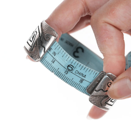 6.5" Abraham Begay Navajo Silver Sugilite, High grade turquoise, opal, and coral cuff bracelet - Estate Fresh Austin