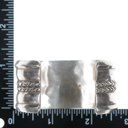 6.5" Alice Leekya Homer sterling fishscale turquoise channel inlay cuff bracelet - Estate Fresh Austin