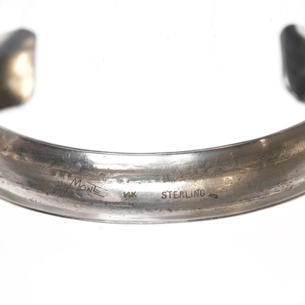 6.5" Alvin Monte Navajo sterling/14k cuff bracelet - Estate Fresh Austin