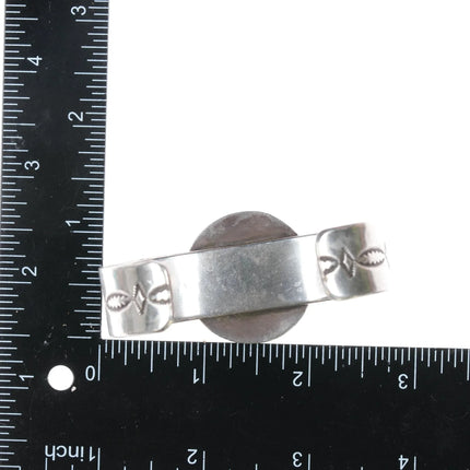 6.5" Anderson Parkett Navajo sterling, green turquoise denim lapis cuff bracelet - Estate Fresh Austin