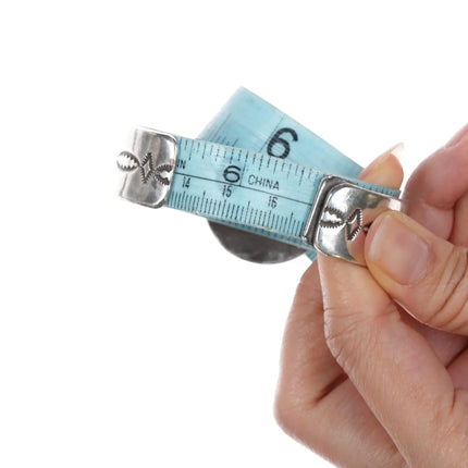 6.5" Anderson Parkett Navajo sterling, green turquoise denim lapis cuff bracelet - Estate Fresh Austin