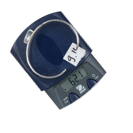 6.5" Andrew Henry Navajo sterling petroglyph turquoise channel inlay cuff bracelet - Estate Fresh Austin