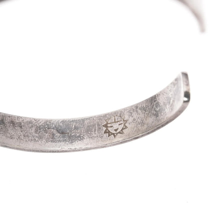 6.5" Arthur Allen Lomayestewa Hopi slim sterling cuff bracelet overlay style - Estate Fresh Austin
