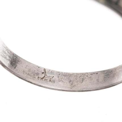 6.5" Arthur Allen Lomayestewa Hopi slim sterling cuff bracelet overlay style - Estate Fresh Austin