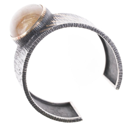 6.5" Barbaros Yasar Bora Sterling rutilated quartz bracelet with gold accents - Estate Fresh Austin