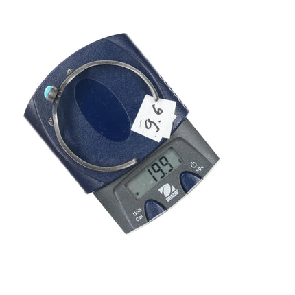 6.5" Ben Yazzie Navajo sleeping beauty turquoise sandcast sterling cuff bracelet - Estate Fresh Austin