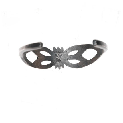 6.5" Ben Yazzie Navajo sleeping beauty turquoise sandcast sterling cuff bracelet - Estate Fresh Austin