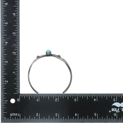 6.5" Ben Yazzie Navajo sleeping beauty turquoise sandcast sterling cuff bracelet - Estate Fresh Austin