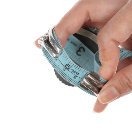 6.5" Bev Etsate Zuni inlaid plaque in Navajo heavy stamped silver cuff bracelet - Estate Fresh Austin