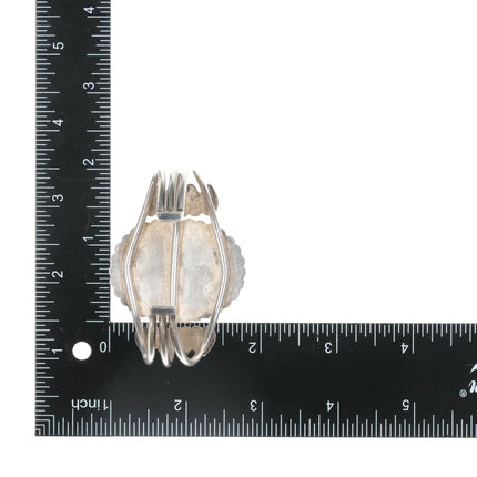 6.5" c 1930's Ingot silver high grade turquoise cuff bracelet - Estate Fresh Austin