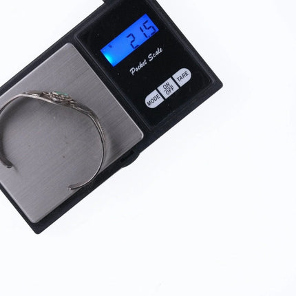 6.5" c1930's-40's Navajo stamped silver and turquoise bracelet - Estate Fresh Austin