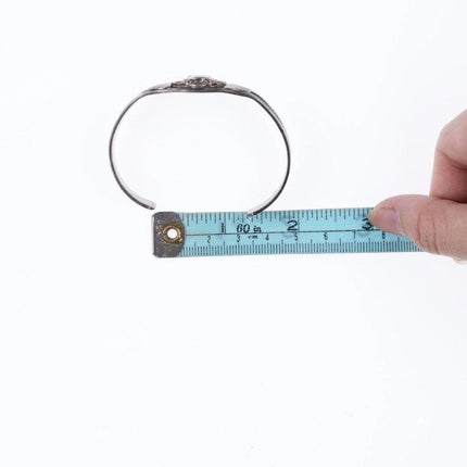 6.5" c1930's-40's Navajo stamped silver and turquoise bracelet - Estate Fresh Austin