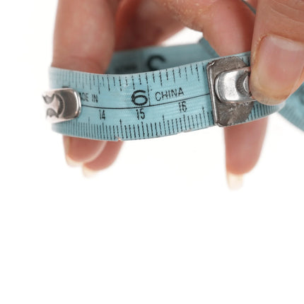 6.5" c1930's Navajo ingot silver cuff bracelet with turquoise. - Estate Fresh Austin