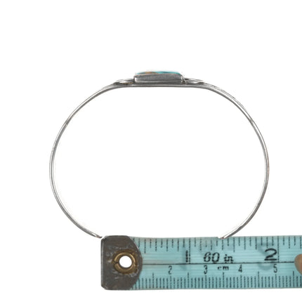 6.5" c1930's Navajo ingot silver cuff bracelet with turquoise. - Estate Fresh Austin