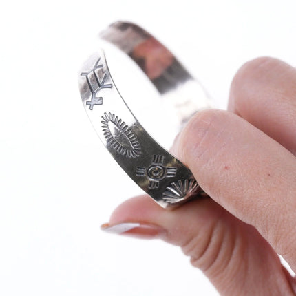 6.5" c1940's Navajo Curio sterling and turquoise bracelet - Estate Fresh Austin