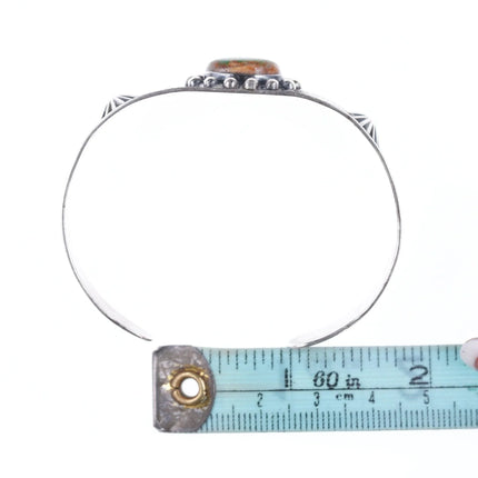 6.5" c1940's Navajo Curio sterling and turquoise bracelet - Estate Fresh Austin