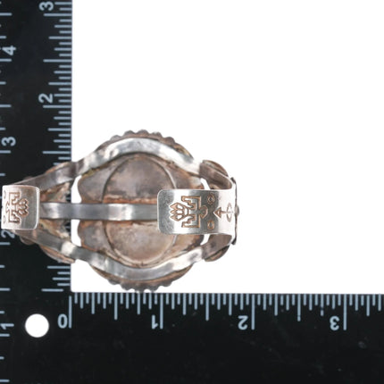 6.5" c1950's Bell Trading Post Navajo Curio sterling green turquoise cuff bracelet - Estate Fresh Austin