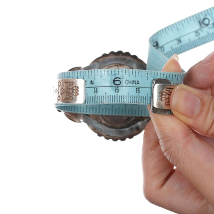 6.5" c1950's Bell Trading Post Navajo Curio sterling green turquoise cuff bracelet - Estate Fresh Austin